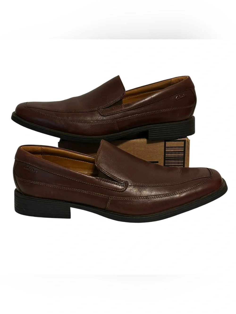 Clarks Tilden Free Shoes Mens Size 12 Brown Slip On Dress Oxford